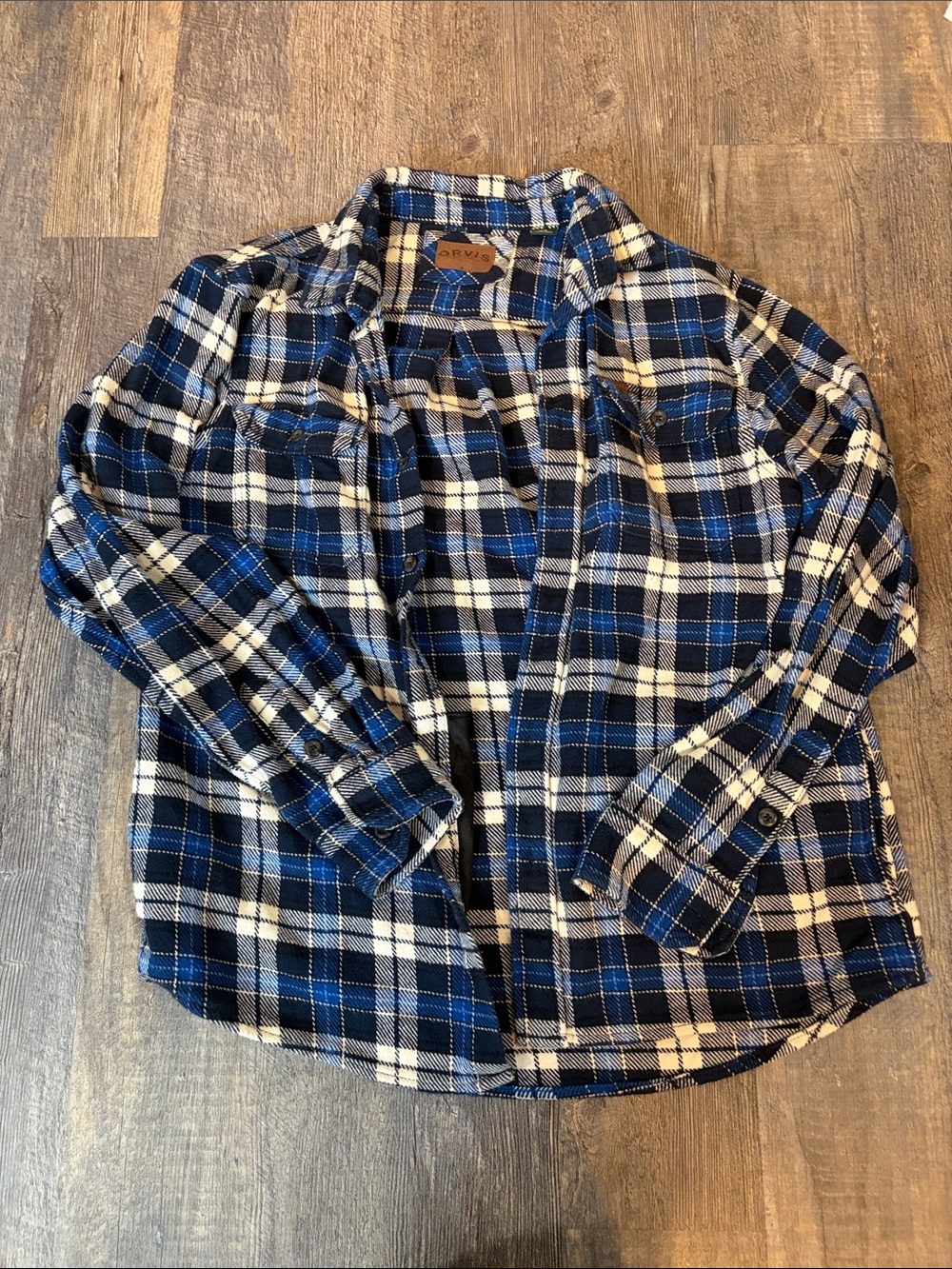 Or is Navy and White Plaid Button-Up Shirt